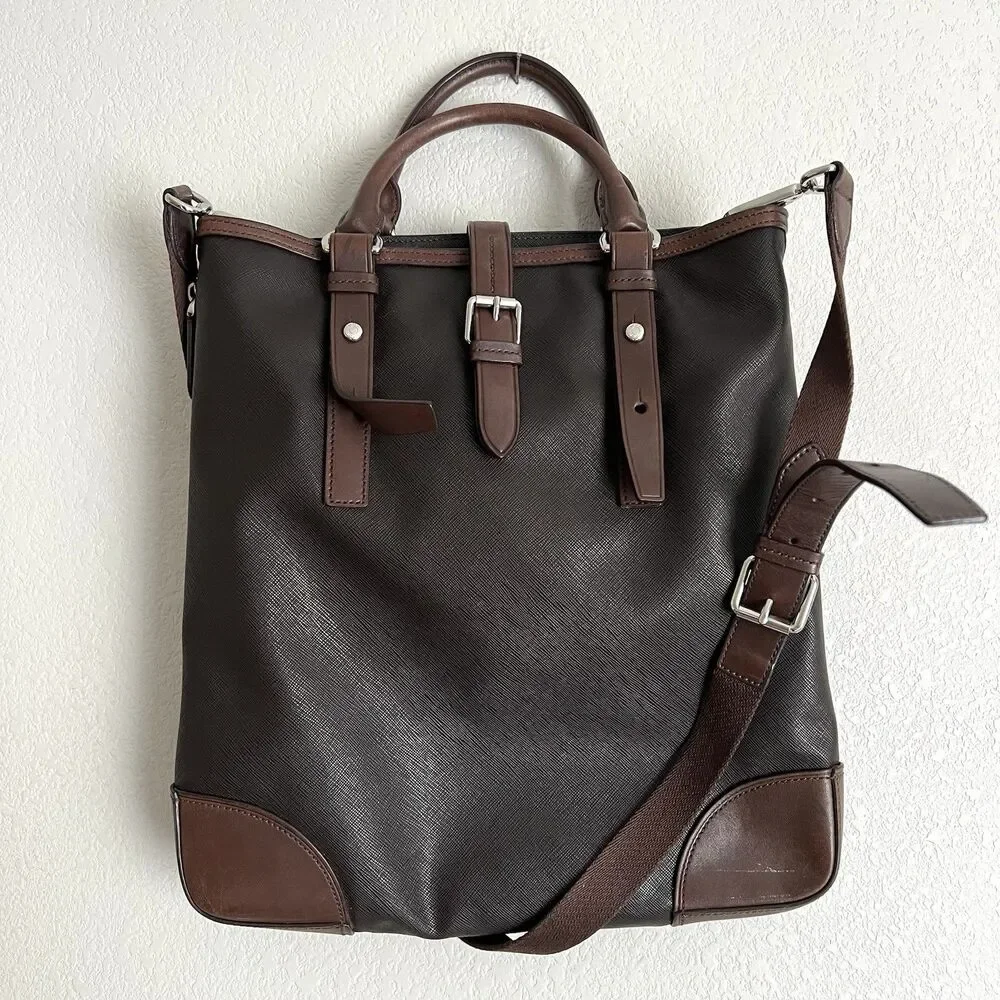 Tumi Women’s Brown Coated Canvas Leather Crossbody Bag